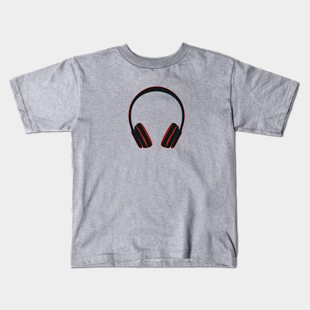 Headphones Kids T-Shirt by nyah14